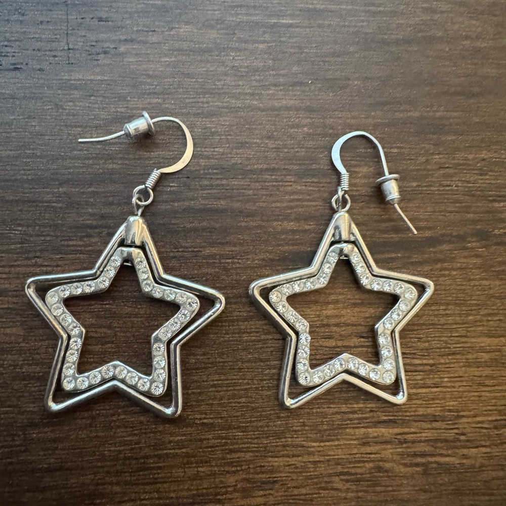 Silver Star Earrings
